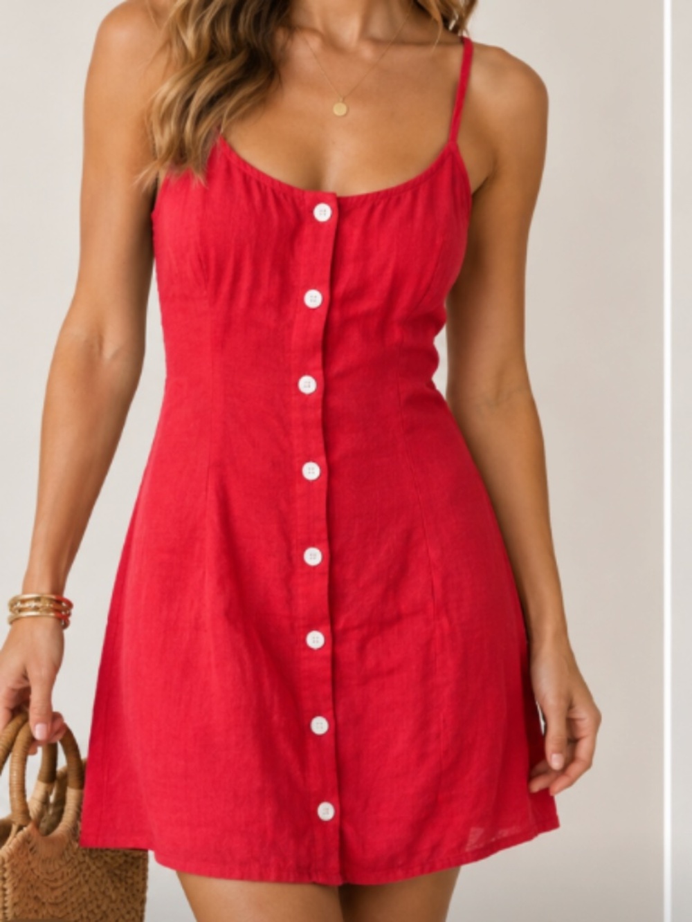 Red mini dress